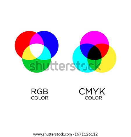 CMYK vs RGB color model concept illustration. vector infographic for education Royalty-Free Stock Photo #1671126112