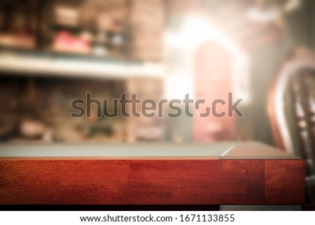 table background of free space and home interior. 