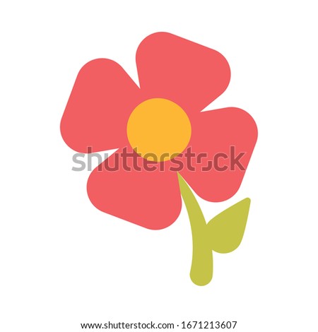 flower with leaf on white background vector illustration design