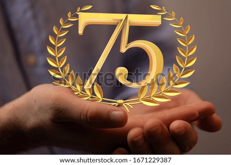 75 years anniversary celebration logotype with elegant celebration
