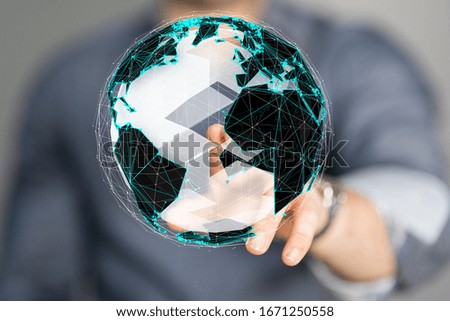 digital earth connection concept 3d
