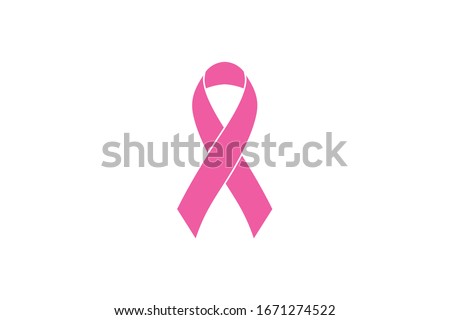 pink ribbon, breast cancer awareness symbol or sign, isolated on white, vector icon illustration Royalty-Free Stock Photo #1671274522