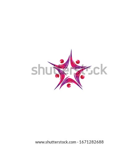 Colorful Circle Star United Community Logo. teamwork icon and Community Logo template.