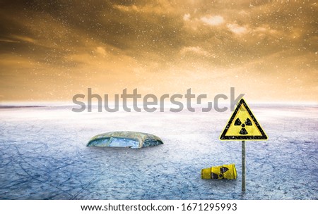 a nuclear ice desert after nuclear accident with fallout