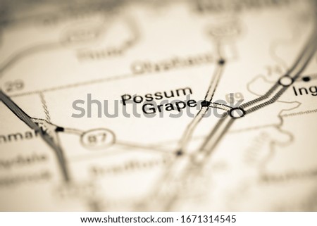 Possum Grape. Arkansas. USA on a geography map