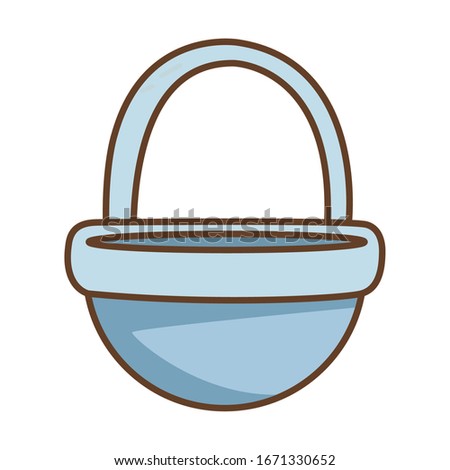 basket straw easter isolated icon vector illustration design