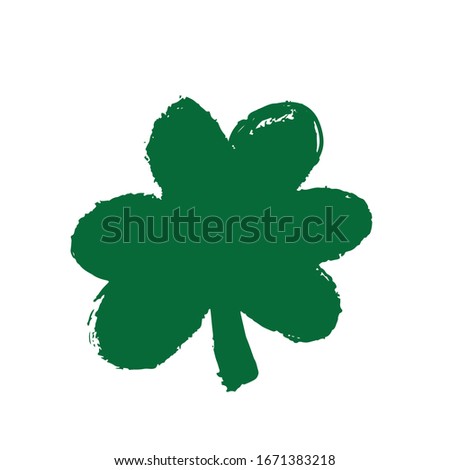 Shamrock grunge for decoration design. Luck icon, leaf clover Irish symbol design.