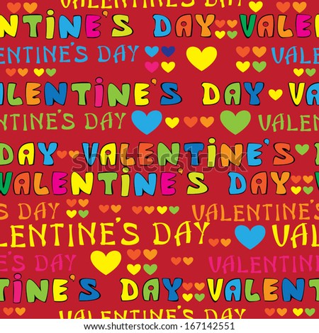 text Valentines Day seamless pattern