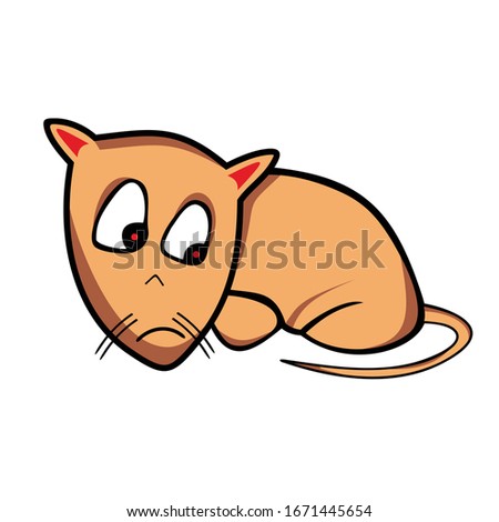 vector illustration of cartoon mouse