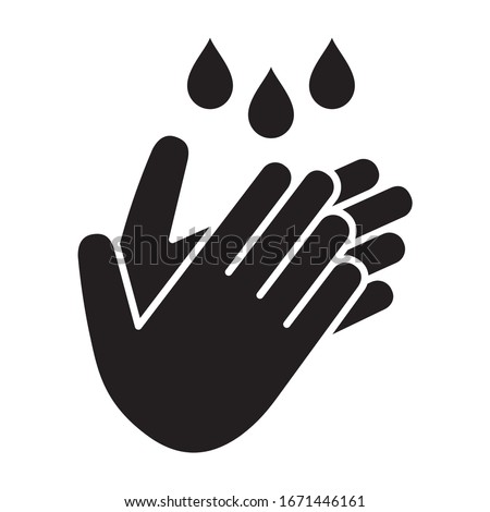 Wash / washing hands to keep clean flat vector icon for websites and print