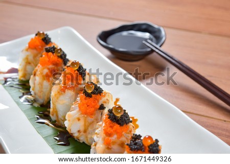 Engawa sushi rolls - japanese food style