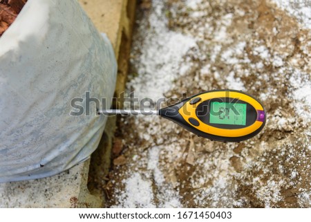 Use soil PH meter for check the PH value 
