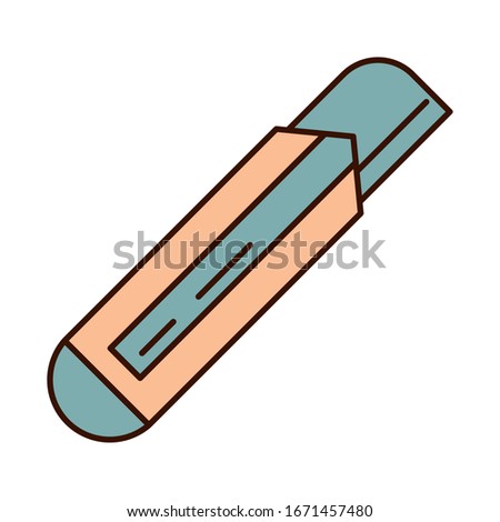 school education stationery cutter supply vector illustration line and fill style icon