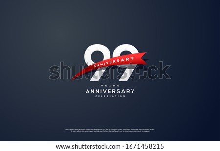 99th anniversary background with illustrations of white colored figures and the inscriptions below.