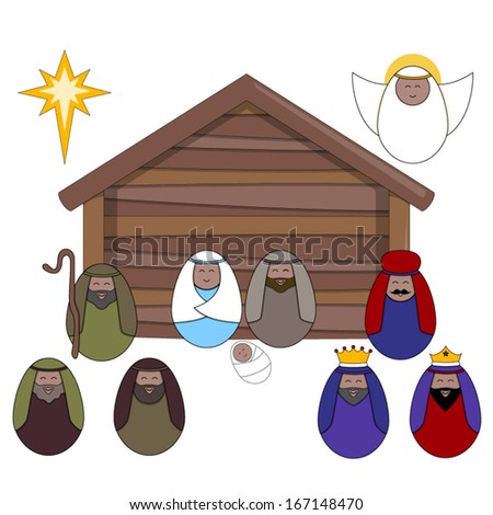 Nativity Vector Illustrations Set.