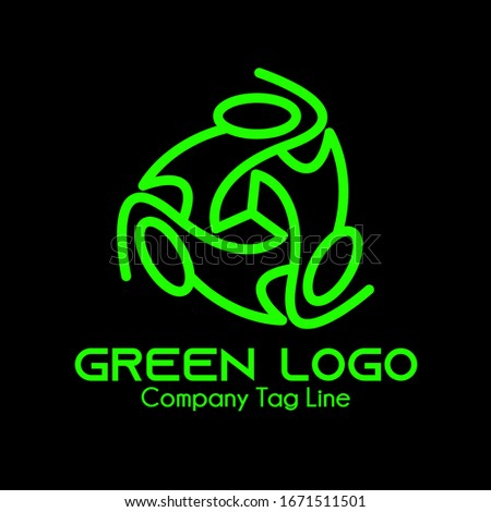 Vector Geometric Green Company Logo Design