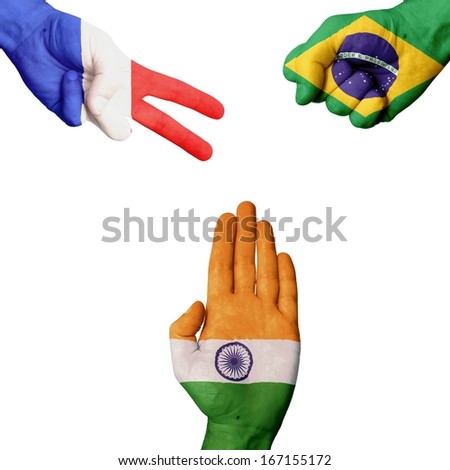 France  Brazil India  Rock-Paper-Scissors 