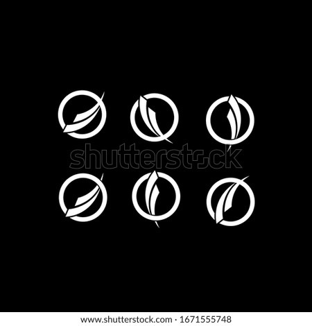collection black swoosh circle logo icon design vector illustration
