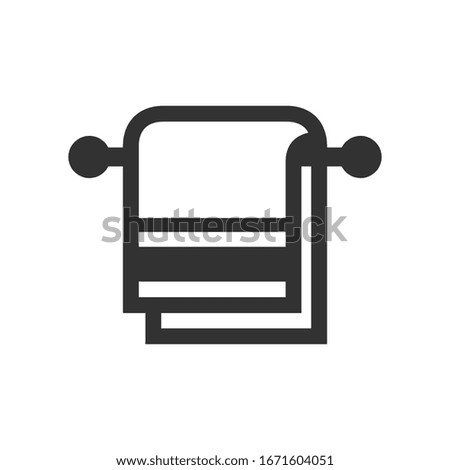 Towel hanger vector icon on white background
