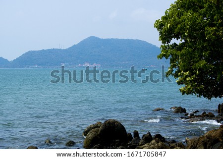Nice view from Rabbit Island or Koh Tonsay at Kep Province, Cambodia.