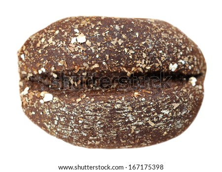 black bread bun isolated on white background 