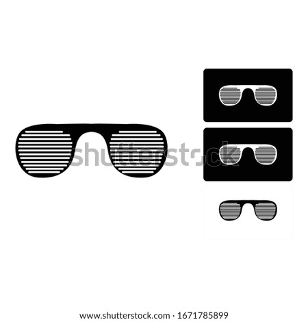 Simple Logo Design of a Eyeglasses in Black