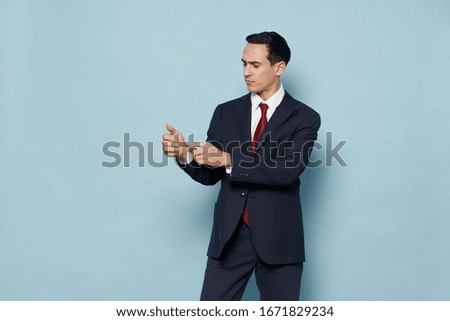 Business man in suit elegant style official finance office