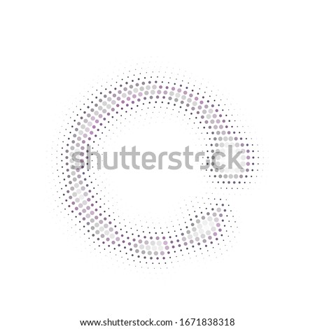 Halftone dotted radiate texture. Vector abstract background, overlay. Minimalists element for advertisement banners, comic books, posters, packaging. 