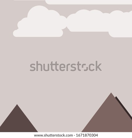 Abstract Random Placed Mountains Panorama Generative Art background illustration