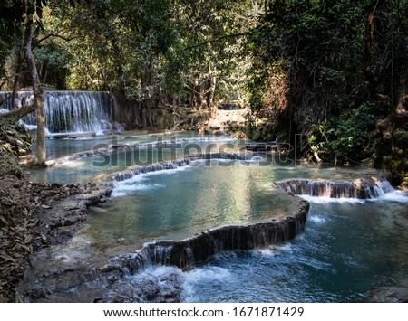 Amazing waterfall situated near  Luang Prabang. 