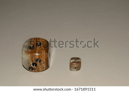 dice for games , cube with marks