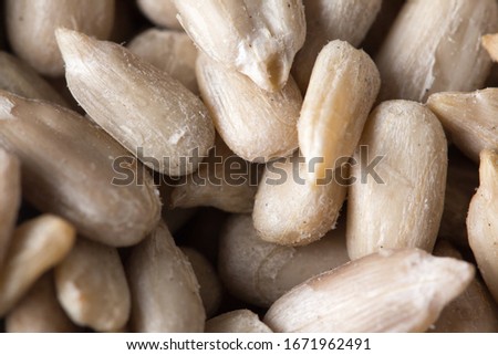 peeled sunflower seeds as background