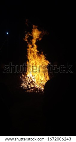 picture of burning fire flame with black background 