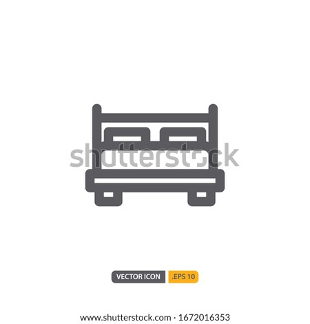 bed icon isolated on white background. for your web site design, logo, app, UI. Vector graphics illustration and editable stroke. EPS 10.