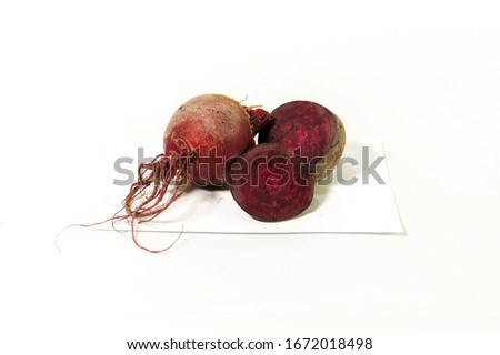 Whole beetroot and slices are isolated on white background, Healthy and juicy vegetables, Vegetables grown by farmers
