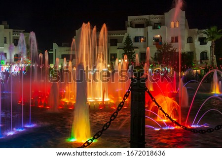 Singing fountain in El Kantaouiv Tunisia