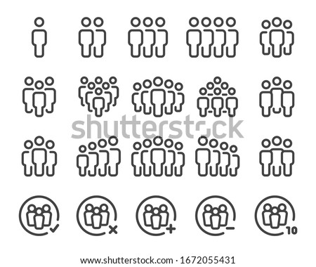 people and population thin line icon set,vector and illustration Royalty-Free Stock Photo #1672055431