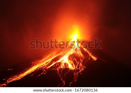 Karangetang Volcano at Siau Island Royalty-Free Stock Photo #1672080136