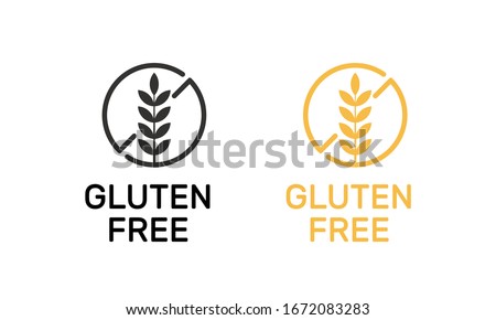 Isolated gluten free label vector design. Celiac allergy diet sign.