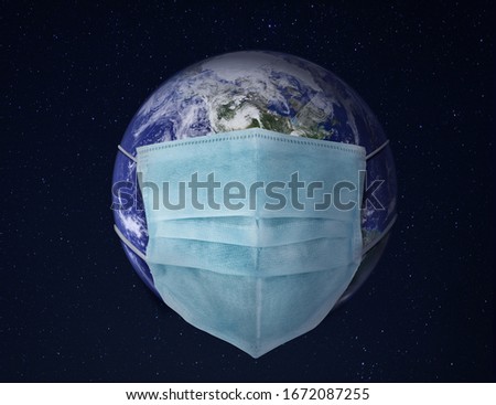 The world is wearing a mask to protect the Corona virus attack. Royalty-Free Stock Photo #1672087255