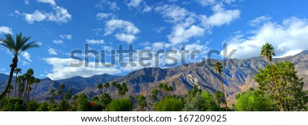 Nice panorama of Palm springs, California USA in springtime Royalty-Free Stock Photo #167209025