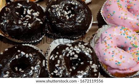 different kind of sweet donuts
                         