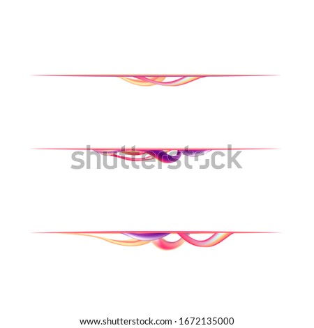 Vector Page dividers of abstract colorful wavy shapes.