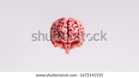 artificial intelligence concept with a floating brain model Royalty-Free Stock Photo #1672141531