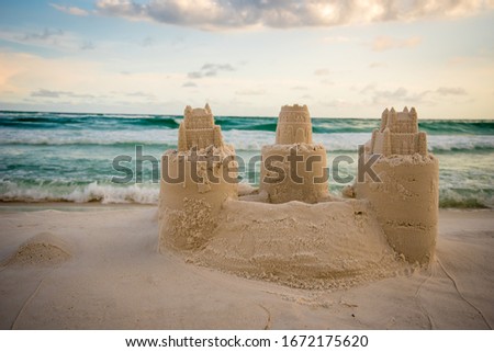 Sand Castle Building at Destin Beach Florida  Royalty-Free Stock Photo #1672175620