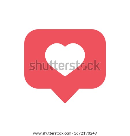 Notifications vector like icon.  Social media like vector icon. Symbol for web site computer and mobile vector. Royalty-Free Stock Photo #1672198249