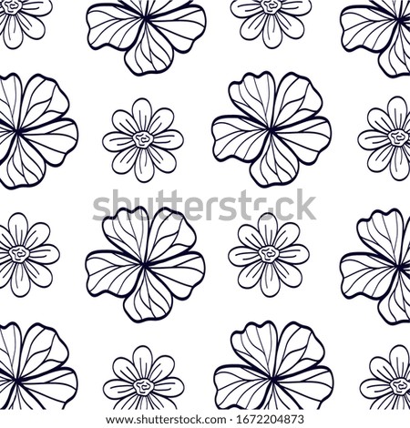 background of flowers line style vector illustration design