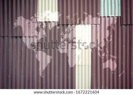 Metal rust or steel zinc wall texture abstract texture surface background use for background with world map