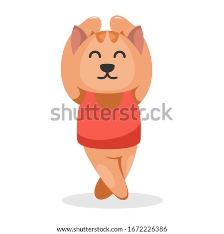 cute cat dancing mascot cartoon