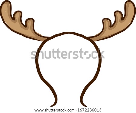 Deer hairband, illustration, vector on white background.
